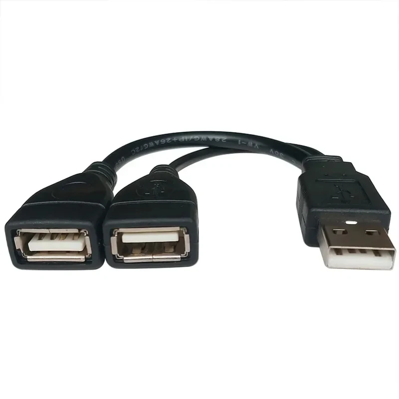 1/2/3/4/5/6pcs 1 Male Plug To 2 Female Socket USB 2.0 Extension Line Y Data Cable Power Adapter Converter Splitter USB 2.0 Cable