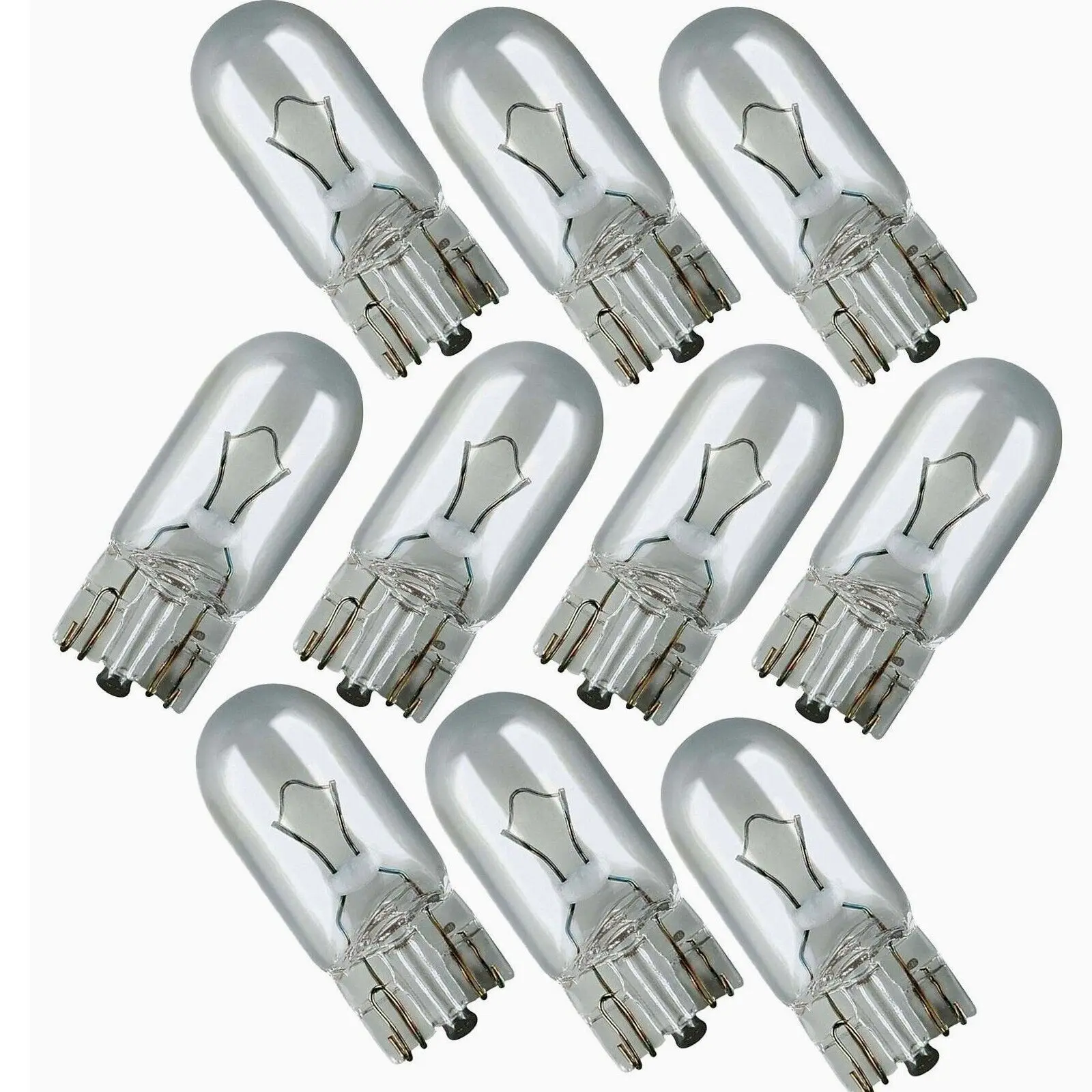 

100Pcs Clear White Tail Signal Brake Light Lamp Incandescent Bulb T10 501 Bulbs 12v 5W High-Quality Number Plate Bulb