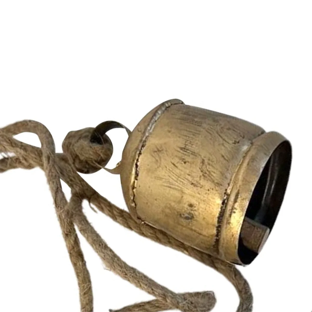 New 4PCS Cow Bells Cluster on Rope Large Rustic Vintage Lucky Cow Bells on Rope Wall Hanging