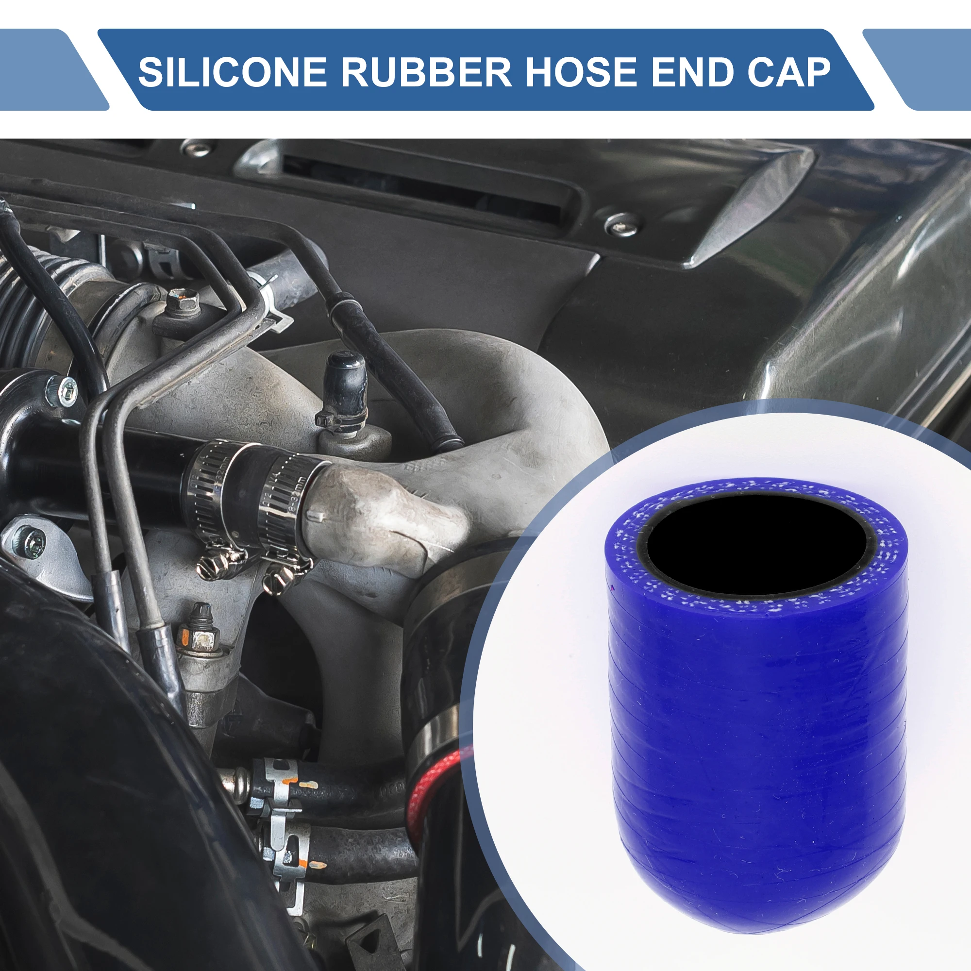 UXCELL 30mm Length 6/8/10/12/14/16/18/22/30/32/40MM ID Car Silicone Rubber Hose End Cap Silicone Reinforced Blanking Cap