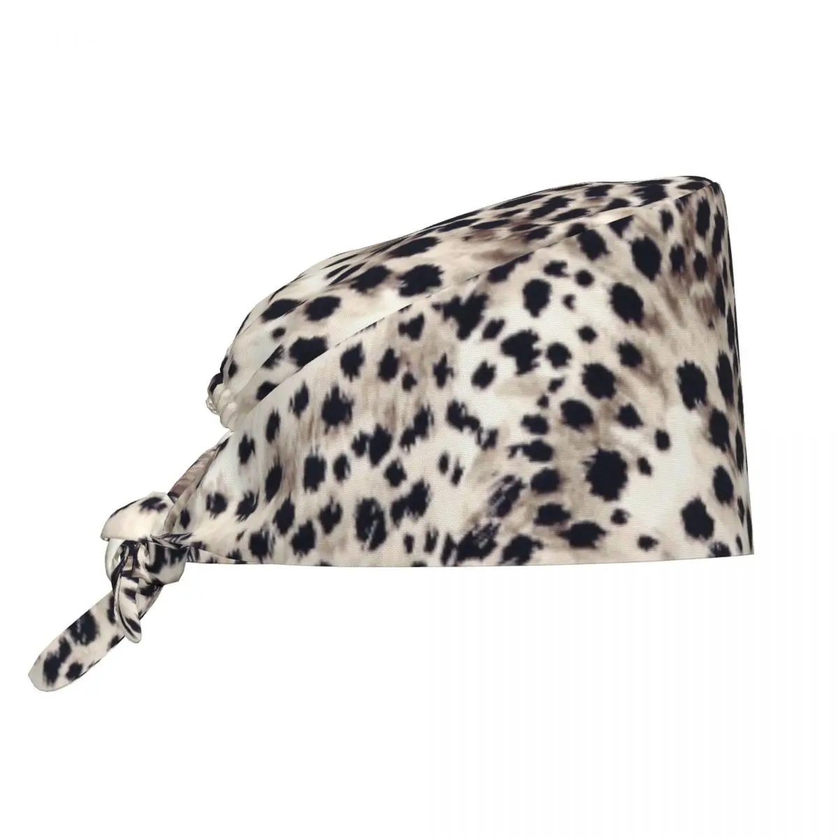 Gorro vegano con estampado artístico de animales, piel de leopardo, textura de piel, cirujano de laboratorio, cuidado quirúrgico de mascotas, gorros de trabajo de enfermería