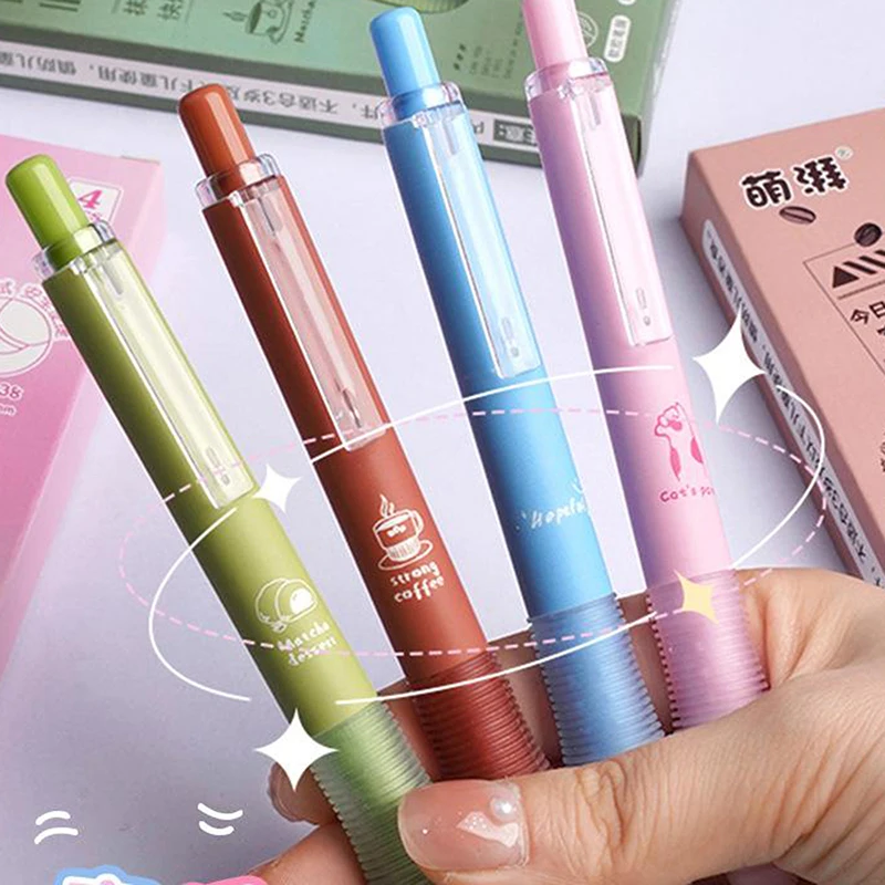 4Pcs Creative Erasable Gel Pen Set Fashion Smooth Writing Ballpoint Quick-Drying Pen Aesthetic Stationery School Supplies