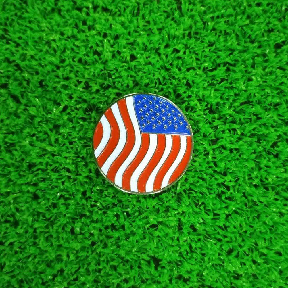 2 قطعة كرة سبيكة ماركر قبعة كليب العلم الأمريكي نمط مرفق آمن مع القبعات أحزمة فكرة هدية عظيمة للاعبين الغولف #2