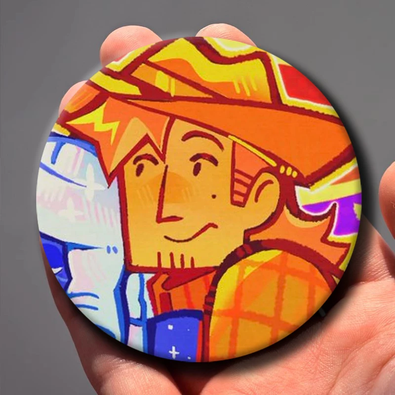 58mm 1PC Yellow D-Deltarune Badges Round Nijigen Otaku Culture IP peripheral products for Backpack Accessorie Jewelry Gift