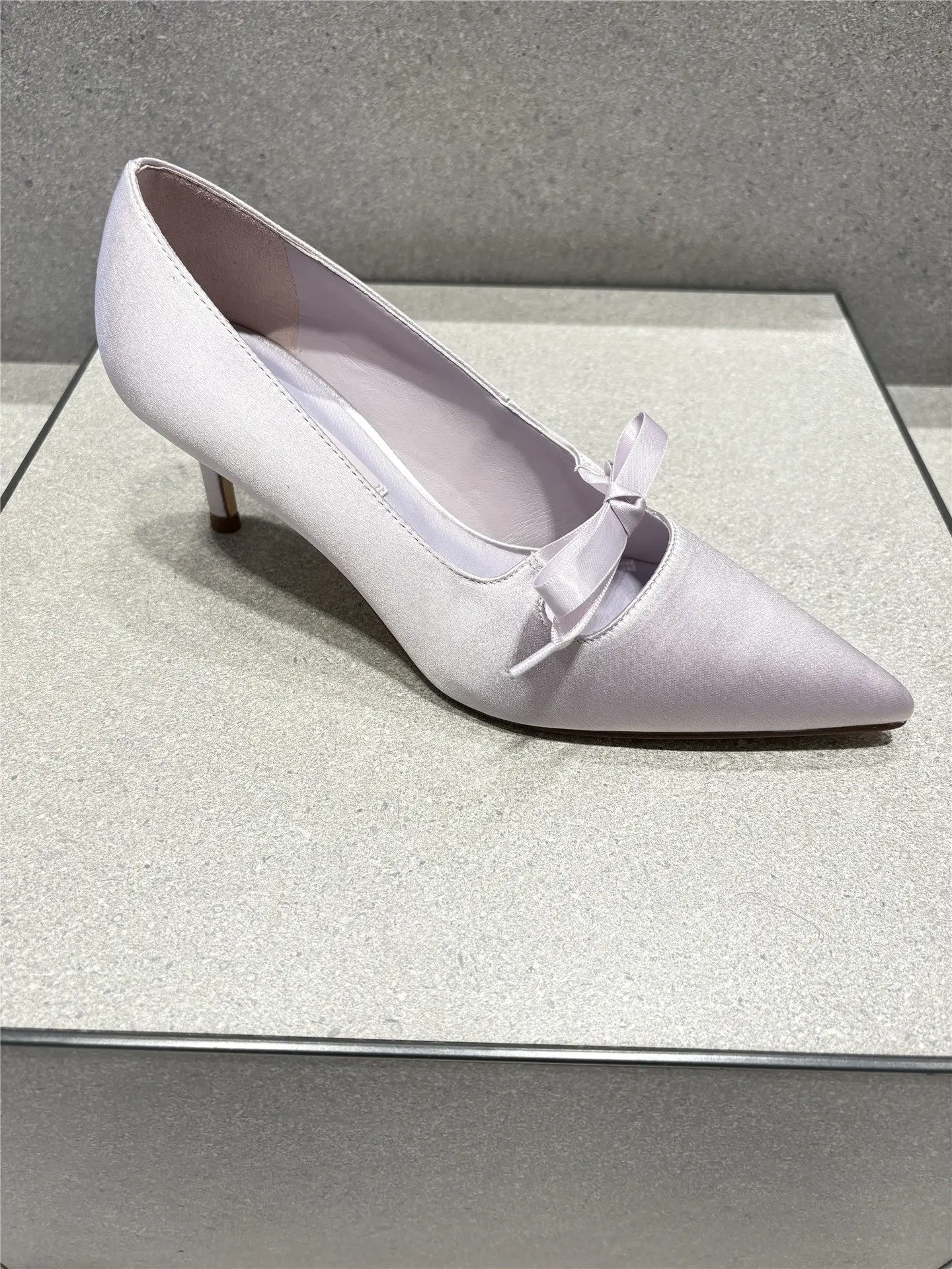 Lovely Pointed Toe Sandals Solid Bow-knot Female Pumps Spring Cover Heels Women Shoes Outdoor Zapatos Mujer