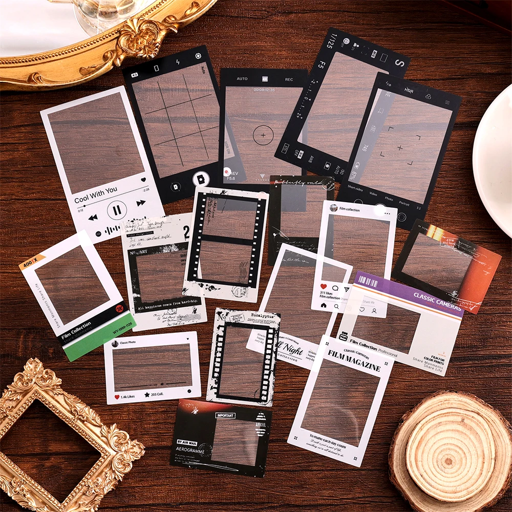 100 Stück/Packung Vintage-Filmkarten-Set mit Notizen und Aufklebern für Scrapbook-Kit, Filmstreifen, Fotorahmen und Journaling-Zubehör – Detail 4