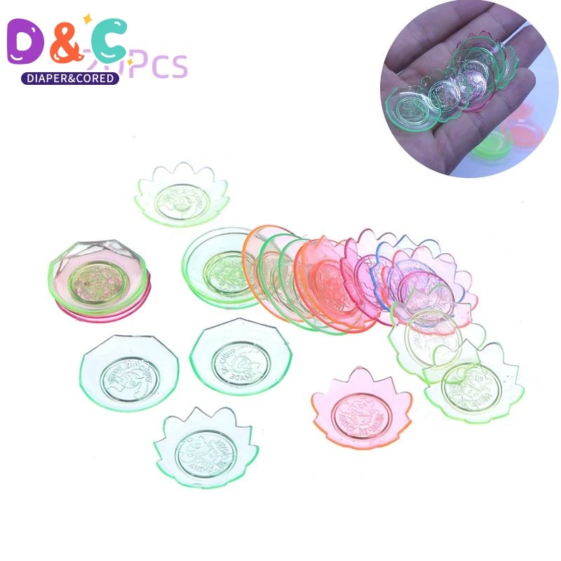 20Pcs/set Random Color Dollhouse Decoration Mini Plastic Plate DIY Accessories Mini Decor Food And Play Props Toys