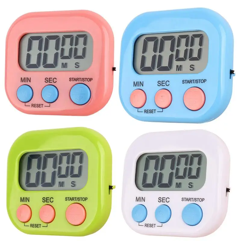 Magnetic Kitchen Timer LCD Digital Cooking Baking Count Down Up Loud Sports Alarm Countdown Alarm Clock Reminder Tools