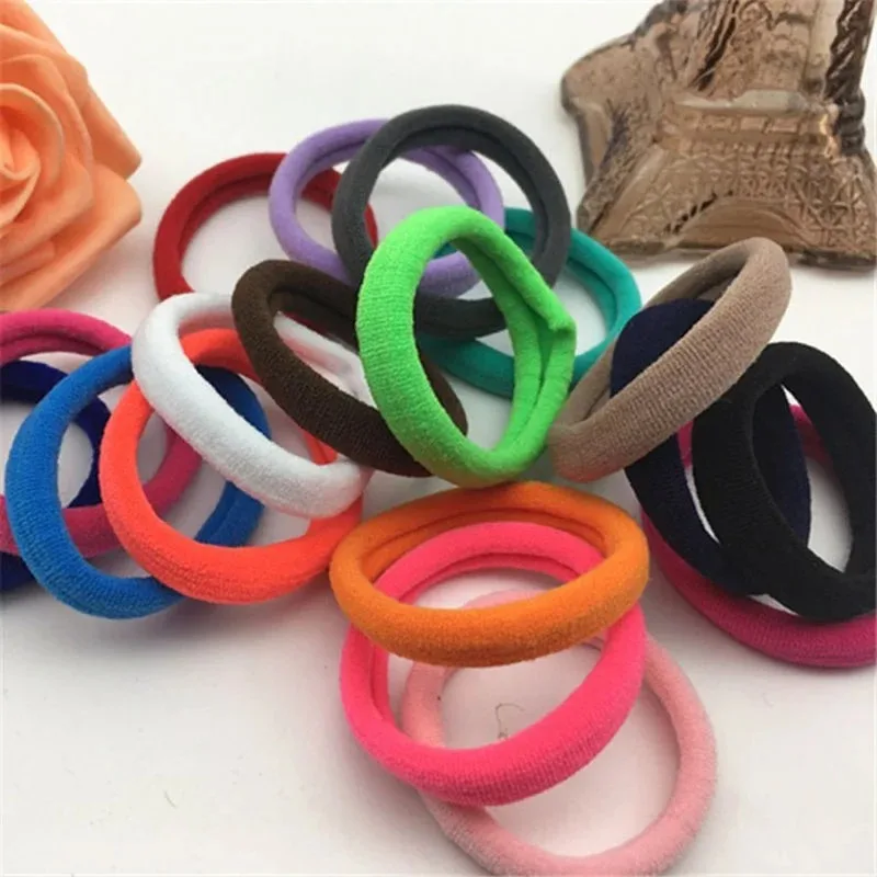 50/100Pcs High Elasticity Kids Small Thickened Hair Ties Simple Fasionable Children Colorful Firm Hair Scrunchie Soft Hair Ropes