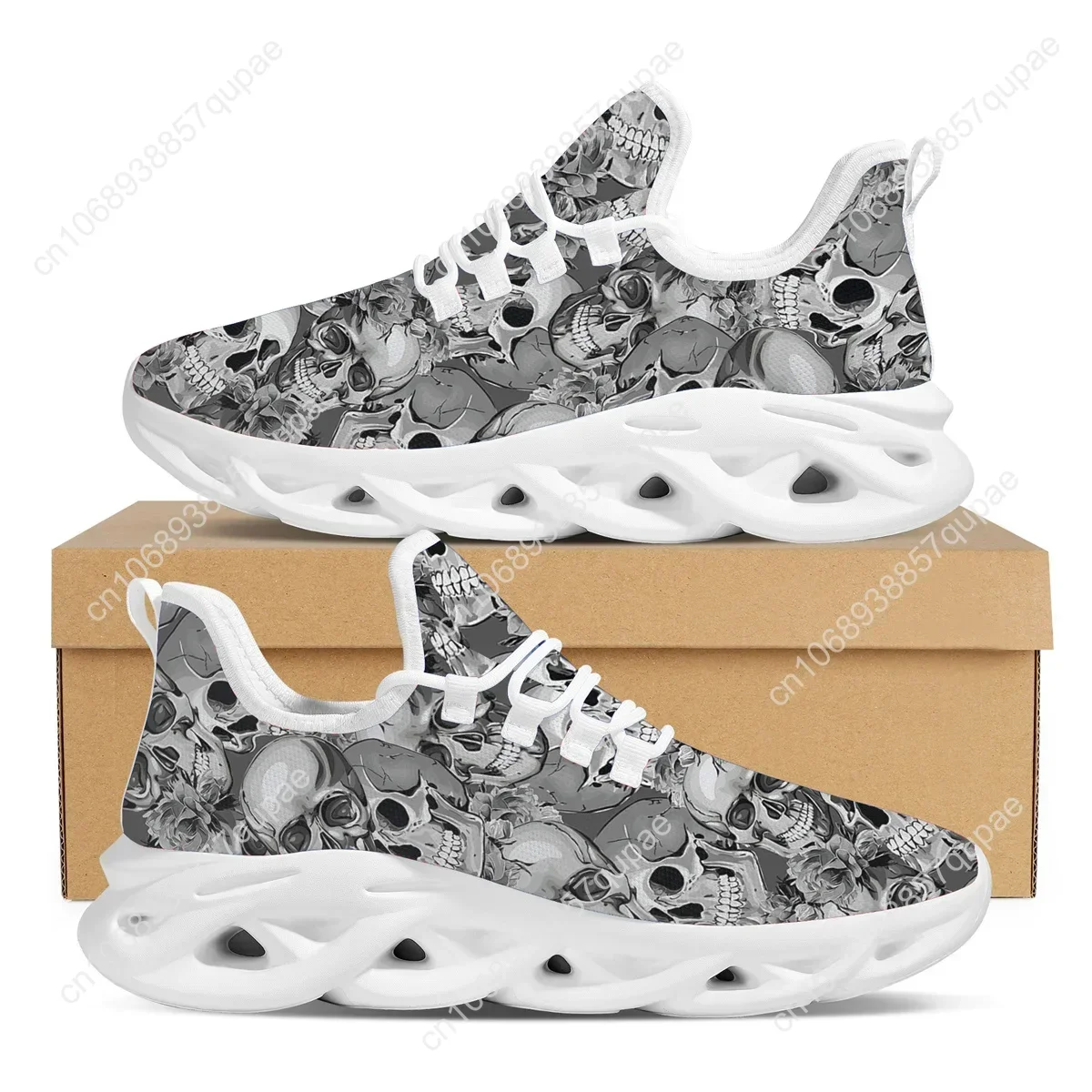 Doginthehole Gothic Skull Custom Ladies Casual Vulcanized Shoes New Comfort Jogging Shoes Fashion Lace Up Sneakers Zapatos Mujer 6