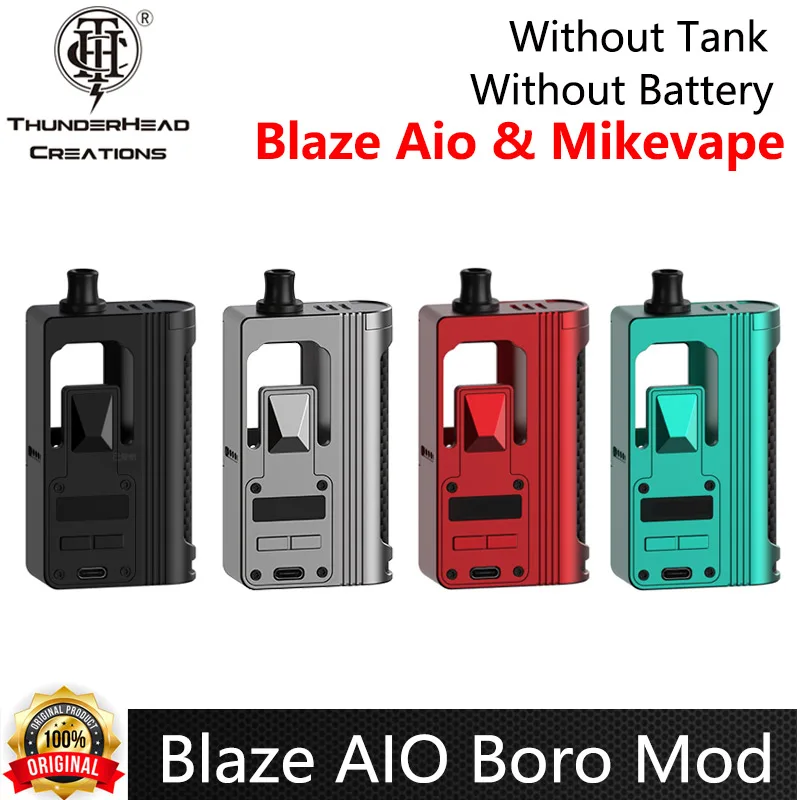 Original ThunderHead Creations X Mikevapes Blaze AIO Boro Mod 5-88W By 18650 Battery 510 Full Mechanical Electronic Cigarette