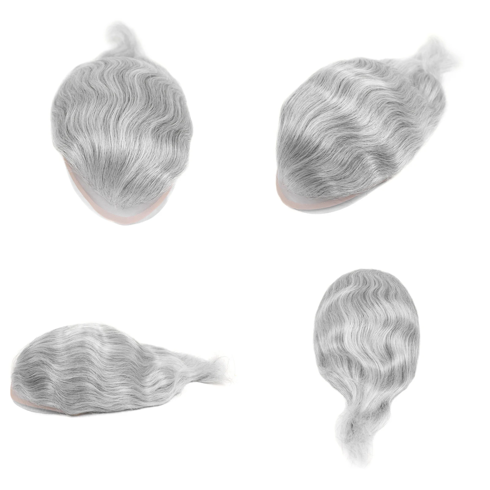 رمادي الرجال هيربيسي 1B80 الدانتيل الجبهة أحادية بولي Toupee الشعر المستعار 8X10 بوصة باروكة من شعر طبيعي نظرة الذكور استبدال الشعر الاصطناعي نظام