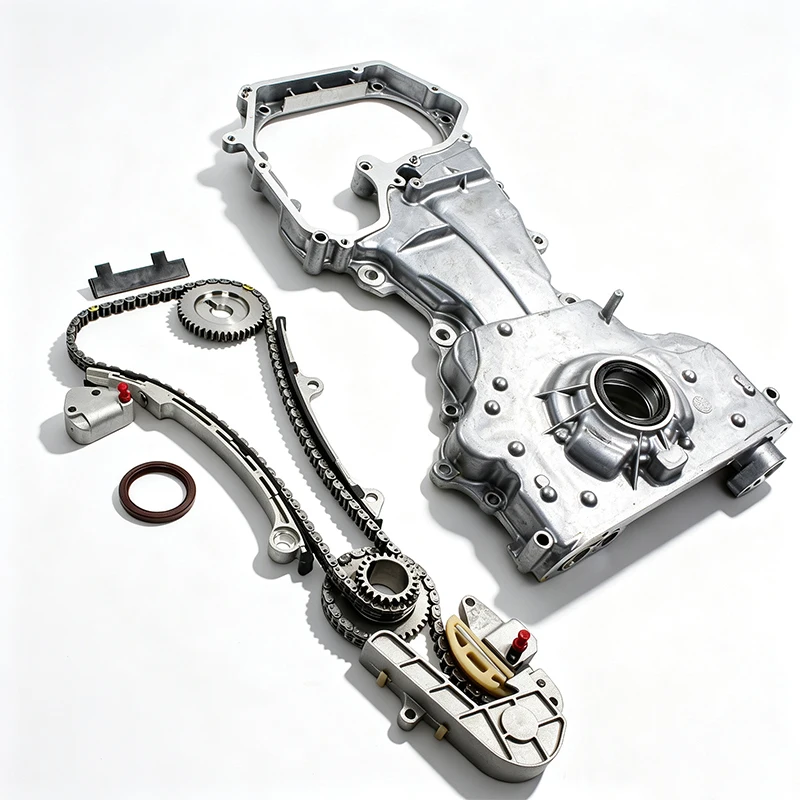 #￥forQR25DE Timing Chain Kit With Integrated Oil PumpTiming CoverAssembly Fit 2.5L DOHC 2002-2006 Engine Replacement Spare Parts