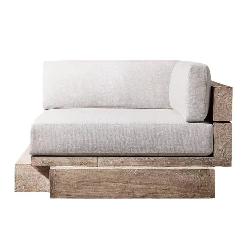 Teak chair villa outdoor open-air garden Nordic solid wood sofa combination