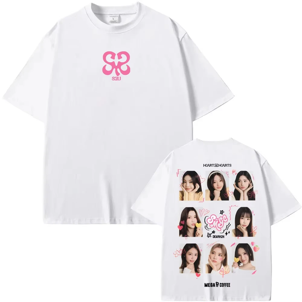 Hearts2Hearts تي شيرت الجرافيك الطباعة الهيب هوب القطن تي شيرت قصير الأكمام القوطية التي شيرت للجنسين عالية الجودة الرجال/النساء بلايز #2