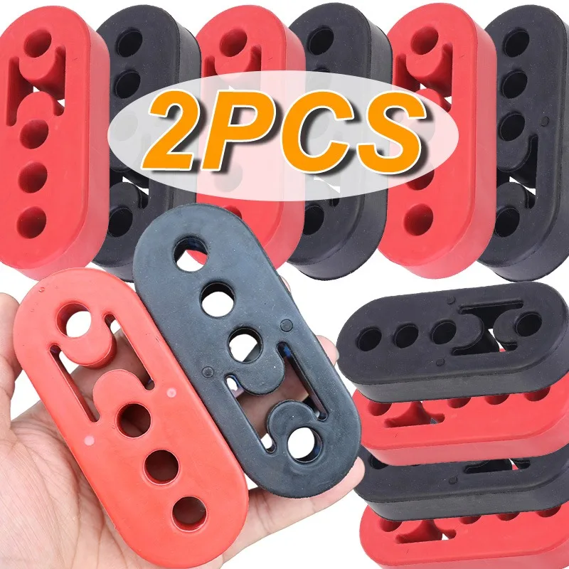 1-2PCS Universal 4Hole Exhaust Hanger Rubber Extended Muffler Mount Bushing Anti Vibration Replacement for Car Exhaust System