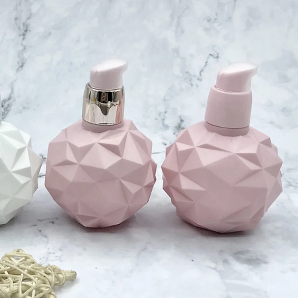 6 pçs rosa creme para as mãos garrafas de plástico forma durian recarregável loção maquiagem sub garrafas recipiente dispensadores