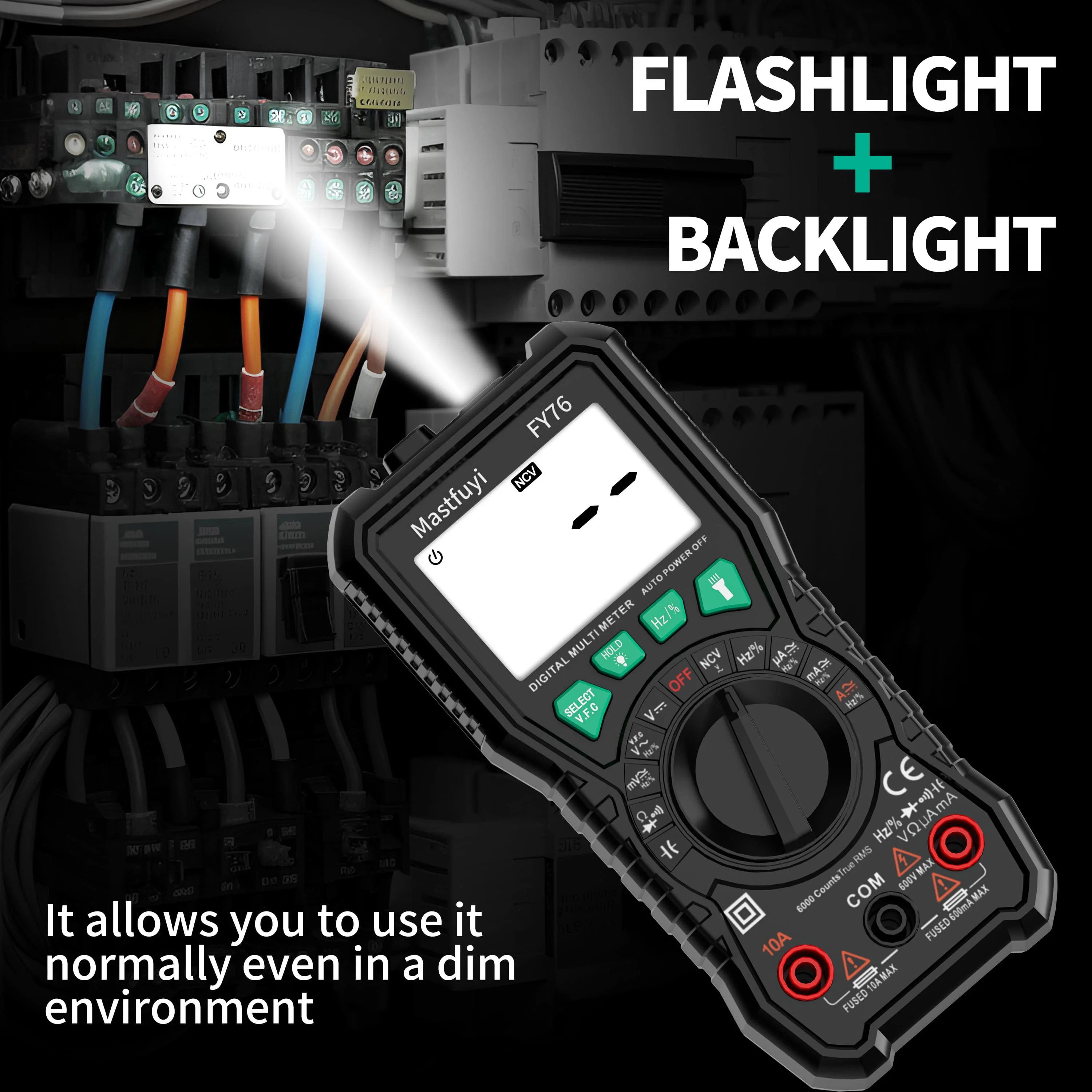 MASTFUYI Digital Multimeter Ammeter AC DC Voltmeter Mini Hand Held Digital Multimeter Cable Ohm Meter With Probe Combination