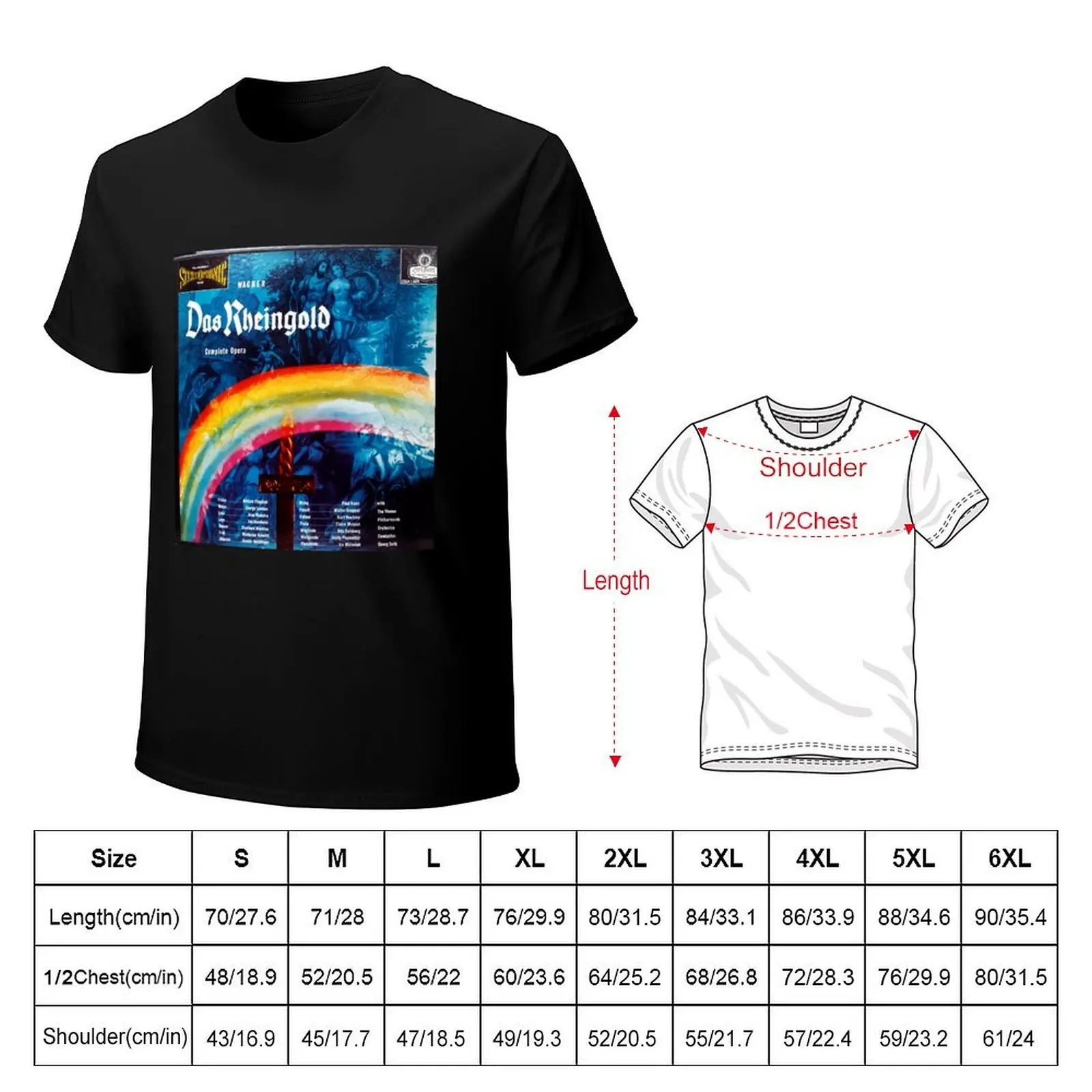 Das Rheingold, Richard Wagner, Wagner, Opera, German, 1959, Rainbow T-Shirt tops blue lock fashion shirts mens t shirt
