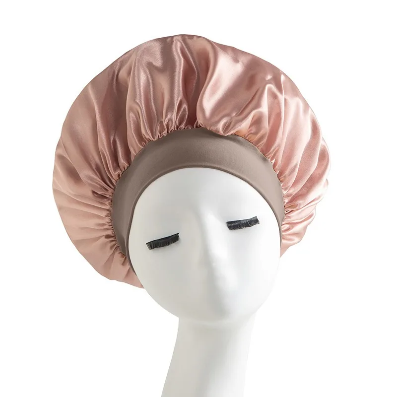 Bonnet de Nuit en Satin pour Femme, Couvre-chef Unisexe, Solide, Soins du Sommeil