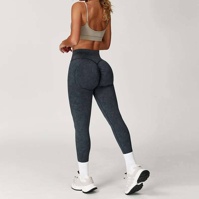 Fitness Hip Lifting Seamless Yoga Pants Women High Stretch Washed Gym Workout Leggings Woman New Breathable Slim Sports Leggings