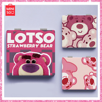 2024 New Miniso Lotso Cartoon Cute Folding Small Mirror Portable Student Mini Mirror Square Double-Sided Girl Birthday Gift Mini