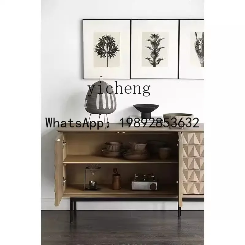 

X4 Минималистичный настенный шкаф-тумба из массива дерева с резьбой в винтажном стиле для прихожей