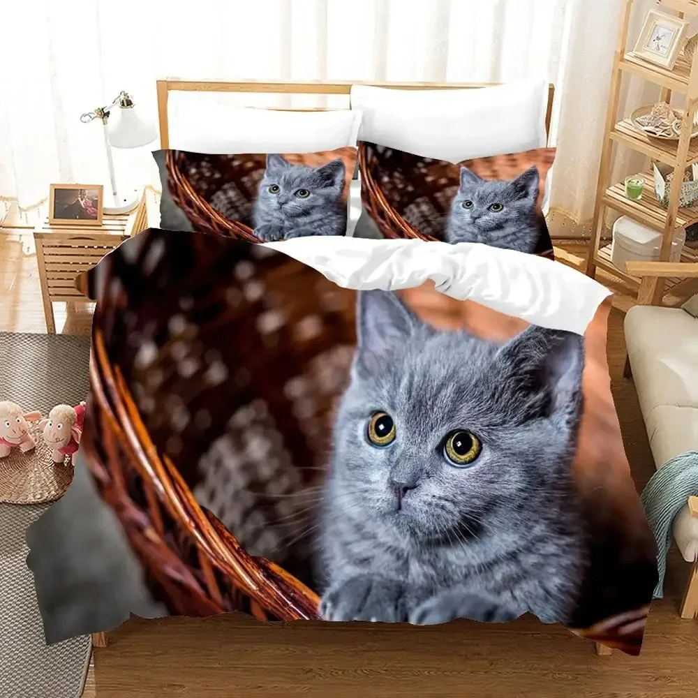 3D Print Peacock-Cat Owl Koala Nature Cute Animal Comforter Bedding Set Queen Twin Single Duvet Cover Set Pillowcase Home Luxury