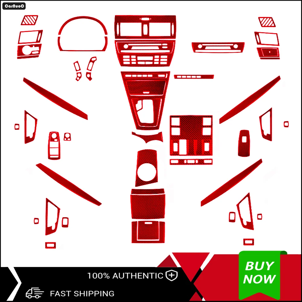 

For BMW X3 E83 2004-2010 imitation Carbon Fiber Car Red Stickers Car Interior Decorative Accessories