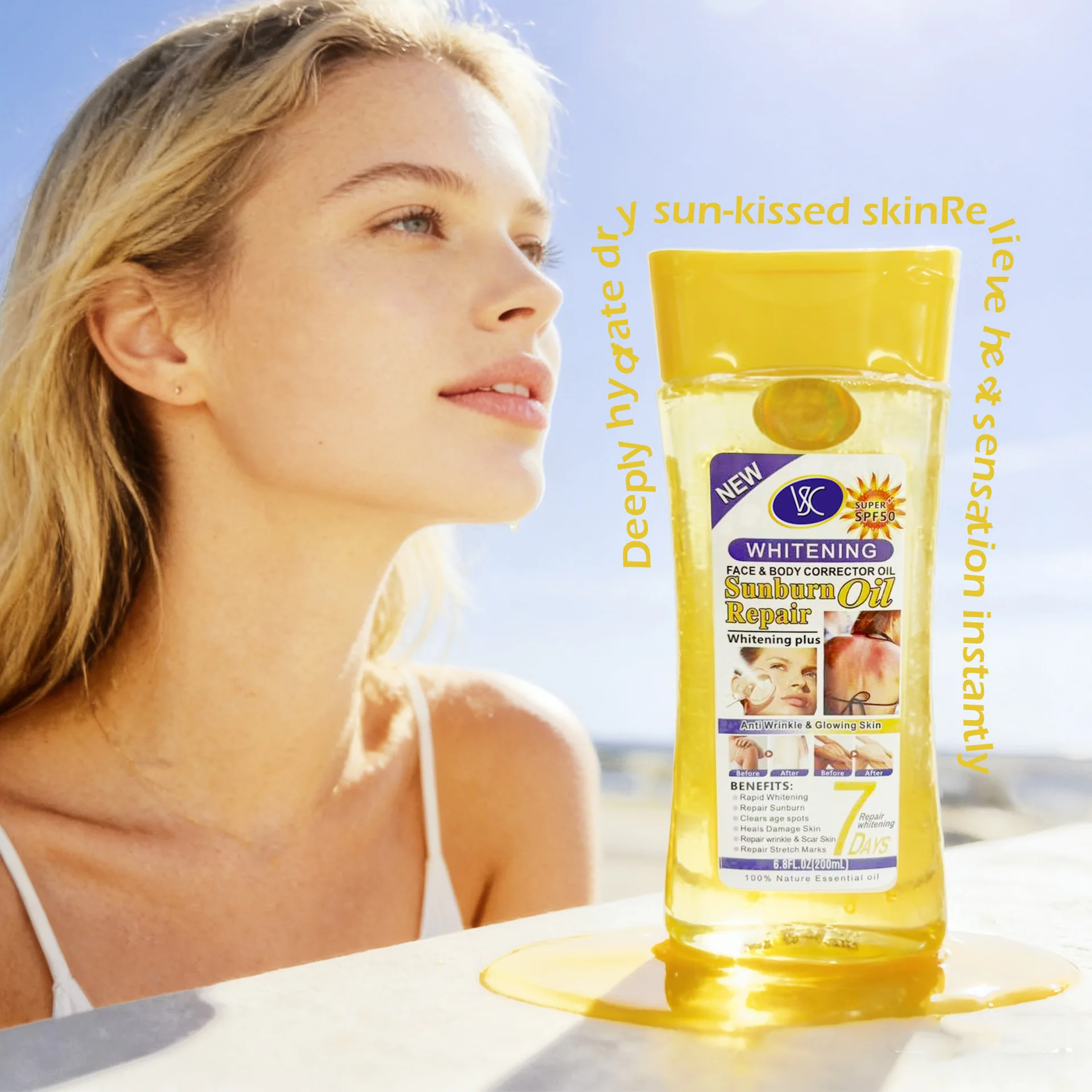 After Sun Repair Care Oil Deep Hydrating and Moisturizing Exfoliating Improve stretch marks and wrinkles Essential Oil Skincare