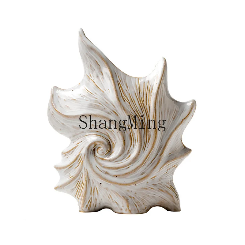 

DSA Art Ceramic Vase High Sense Hydroponic Flower Arrangement Retro Creative Living Room White Ornament