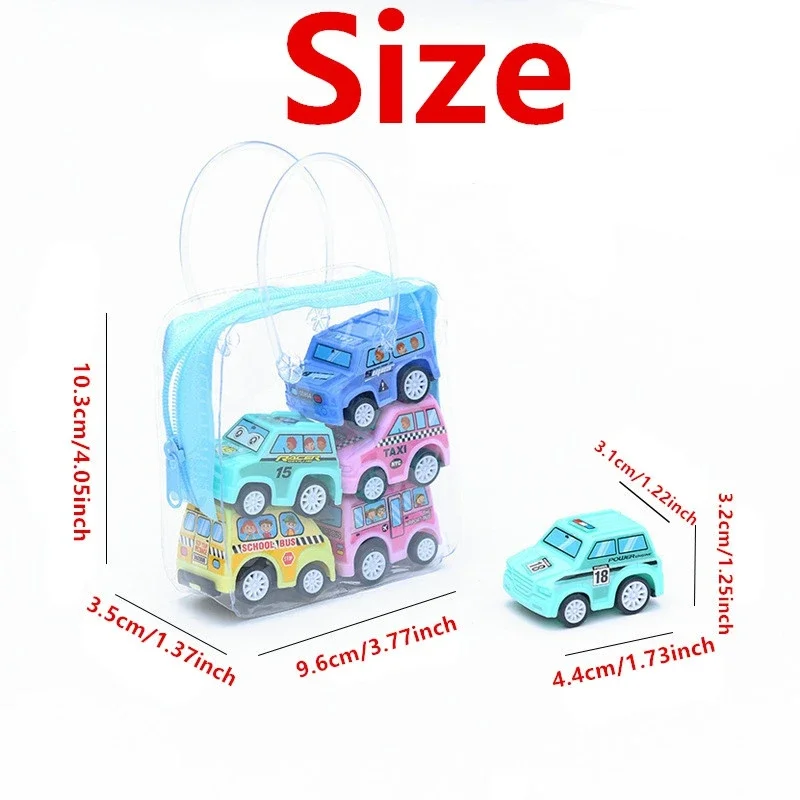 6pcs Car Model Toy Pull Back Car Toys Mobile Vehicle Fire Truck Taxi Model Kid Mini Cars Boy Toys Gift Diecasts Toy for Children