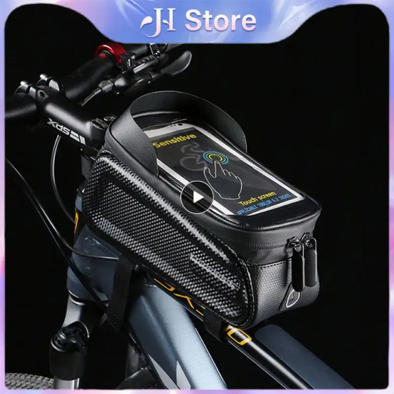 Waterproof Mountain Bike Upper Pipe Bag Two-way Zipper Riding Bag Touch Screen Anti-splashing Front Pouch Packet