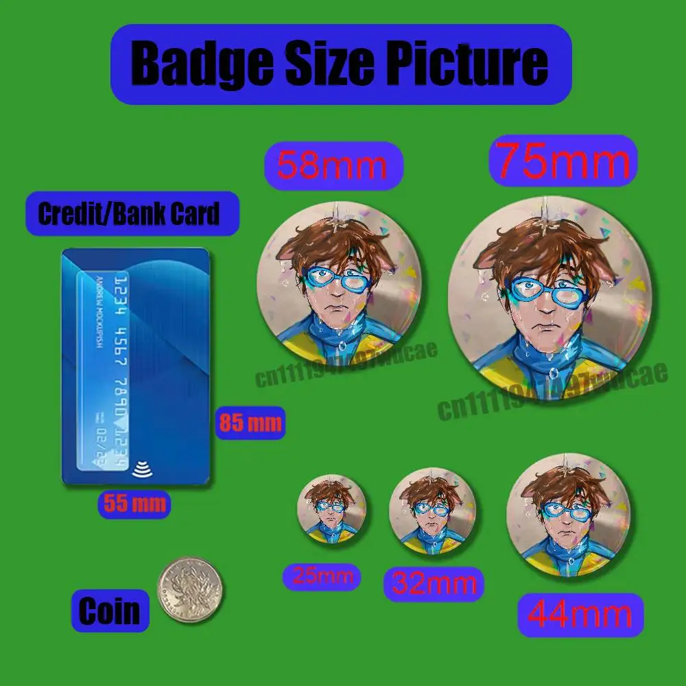 For Game D-Dispatch Waterboy Badge Case Custom Pin Insignia Emblem Round Brooch Button Cosplay Laser Cover