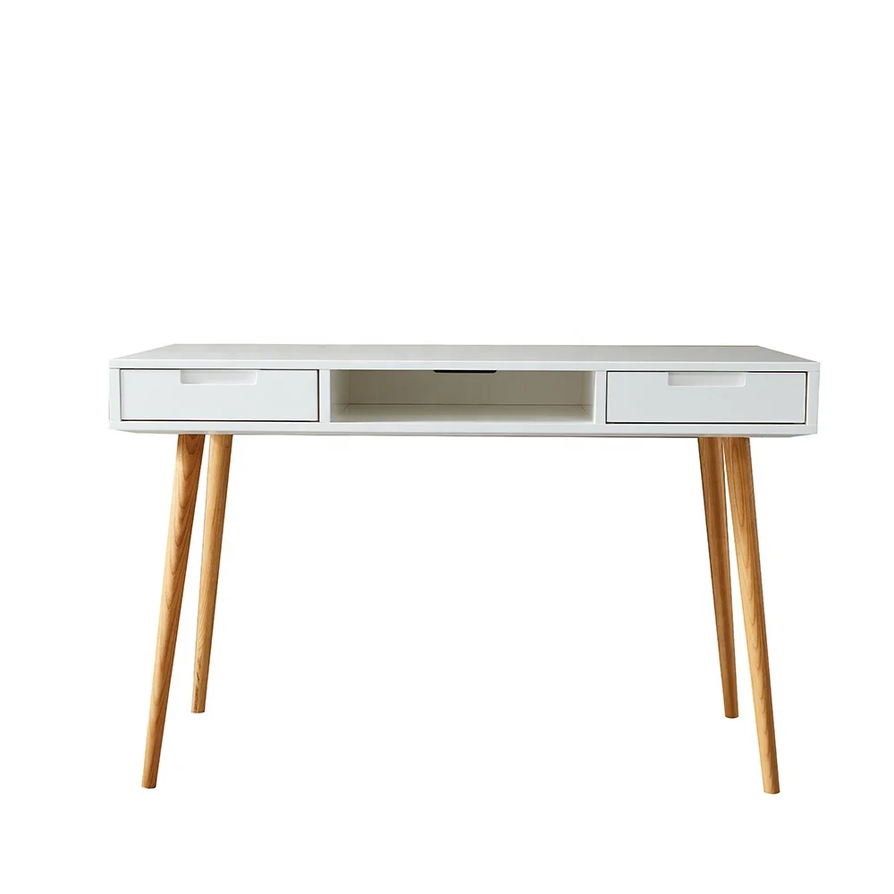 Factory Outlet Pure Glossy White 2Drawers Desk Computer for Computer Standing Desk Table Bathroom Cabinet