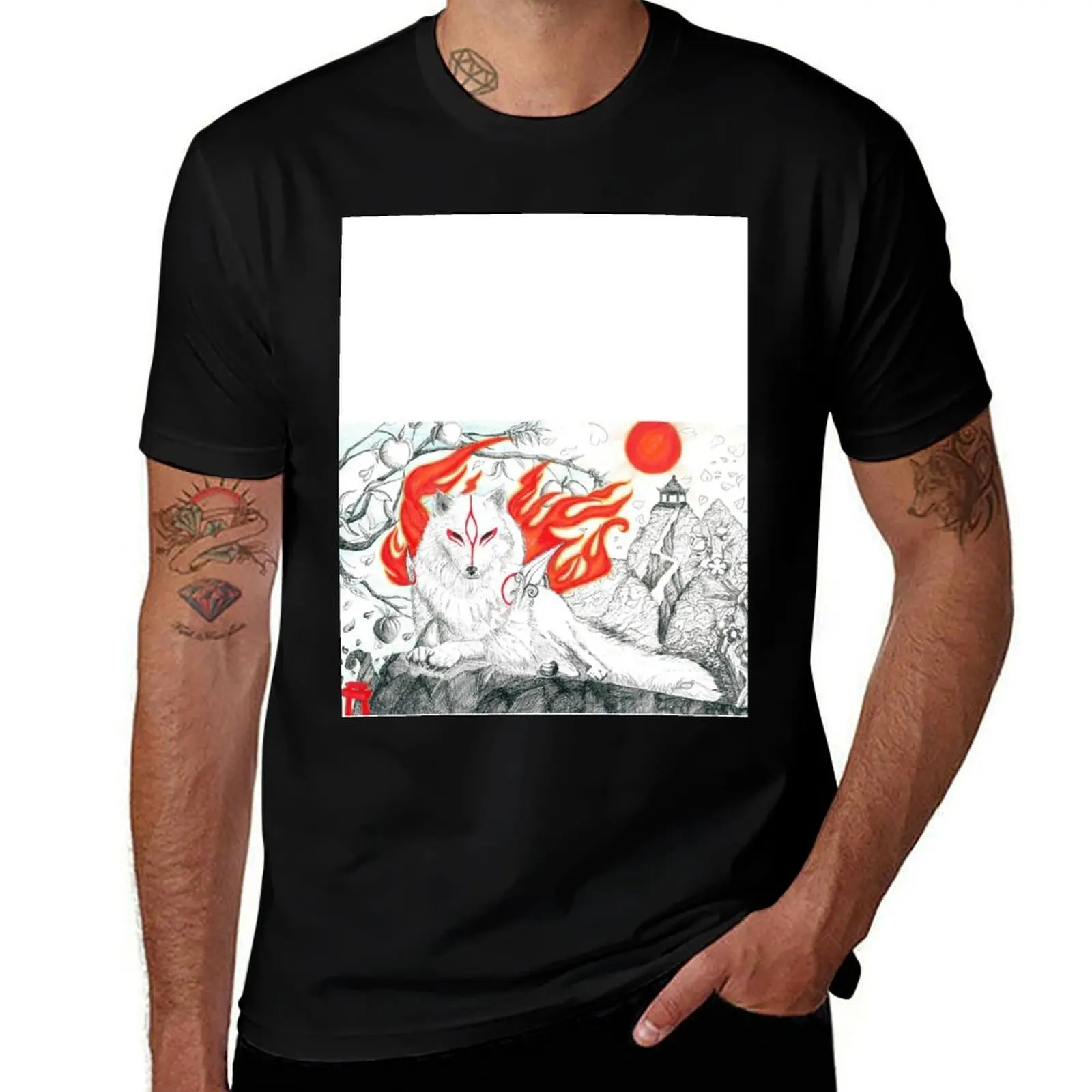

Amaterasu Okami T-Shirt plus size tops blue lock Short sleeve tee clothes heavy weight t shirts for men