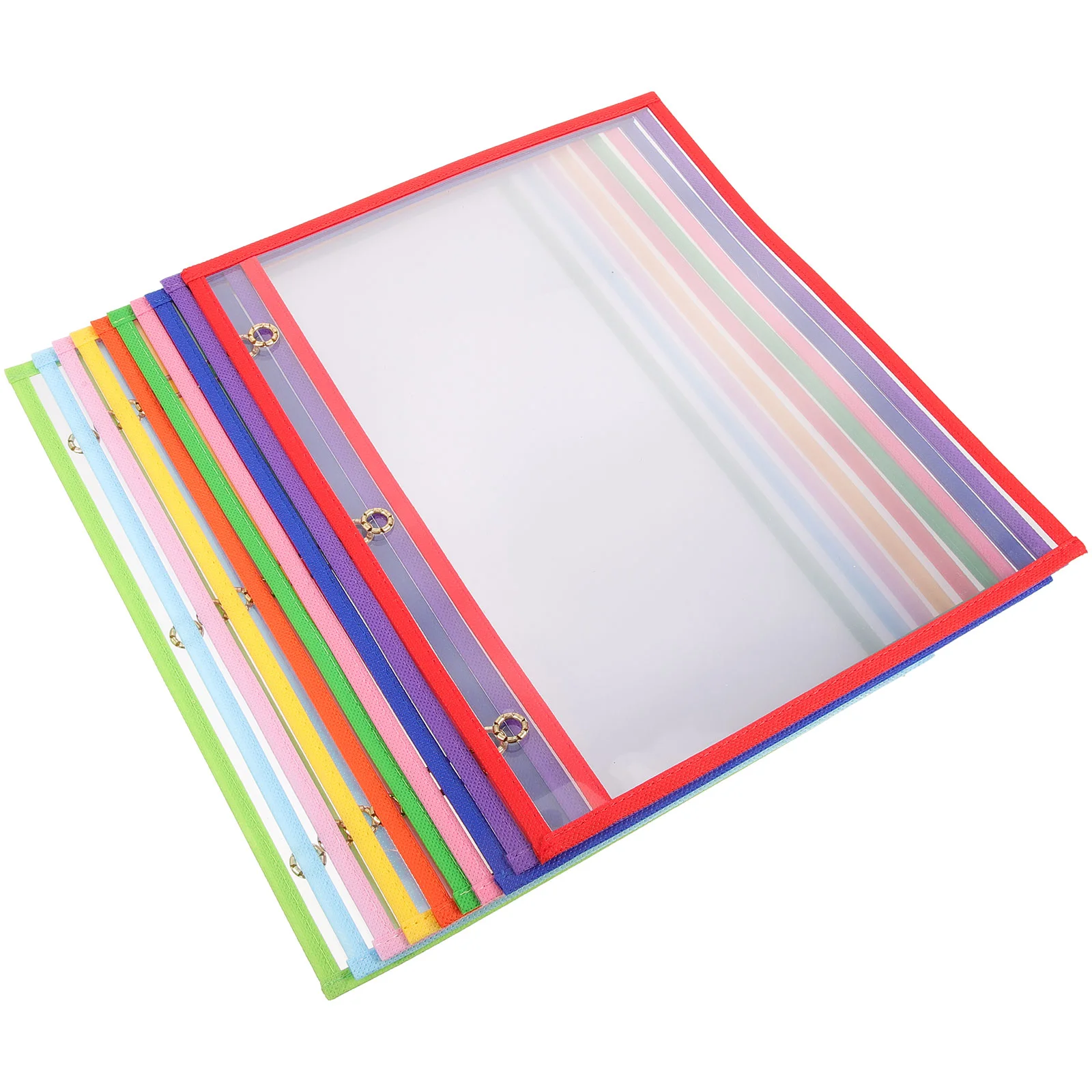 10 Pcs Office Supplies Clear Dry Erase Files Pvc Bag Pockets Worksheets Sleeves Protector Women's