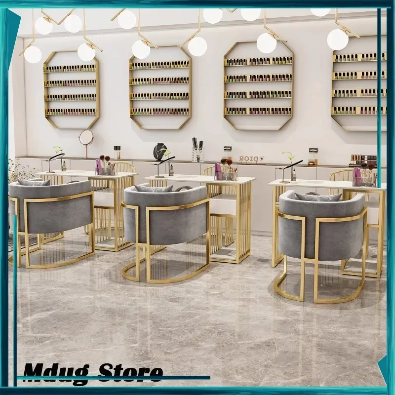 

Gold Professionals Nail Tables Vacuum Art Equipment Cleaner Nail Table Station White Mesas Para Manicure Furniture Salon