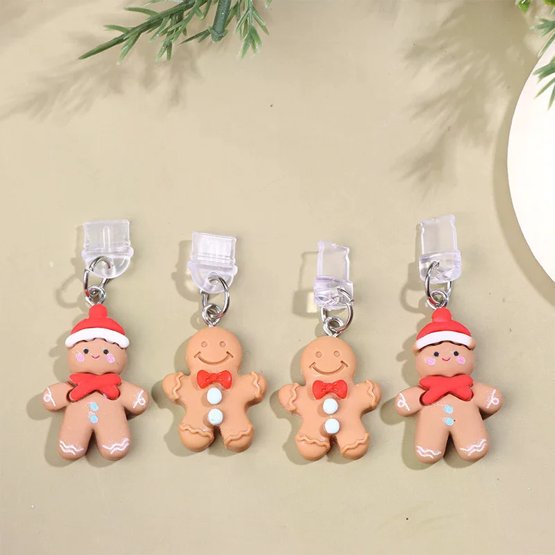 

Милый рождественский человек-печенье, пылезащитная заглушка для телефона, аксессуары, украшение, подвесной кулон для IOS, порт для зарядки типа C