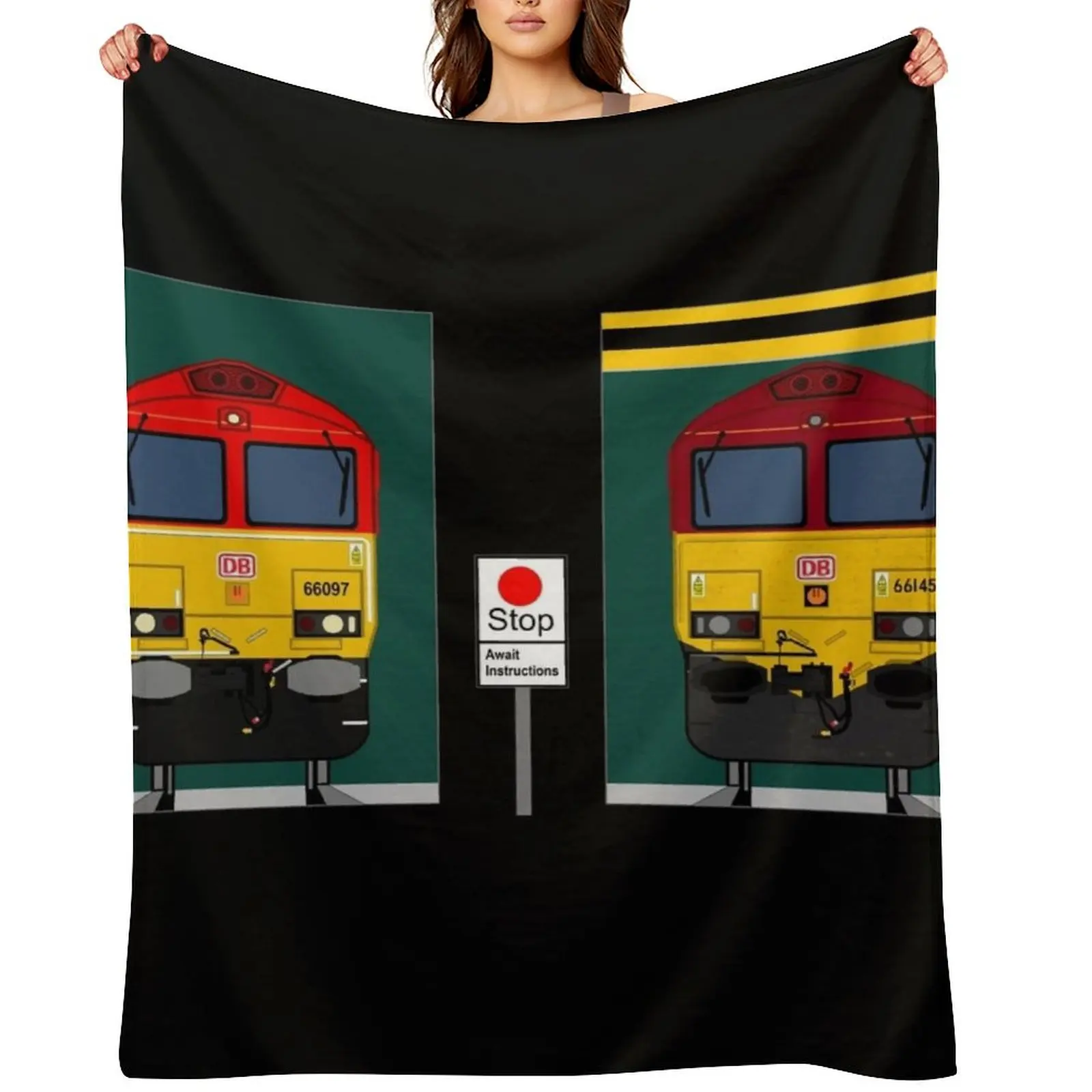 

CLASS 66 LOCOMOTIVES Throw Blanket Hair funny gift Thermal Travel Blankets