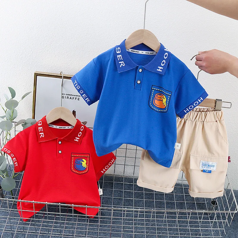 

Boys Clothing Sets Summer Children Cotton Polo T-shirts Shorts 2pcs Tracksuits For Baby Boy Sports Suit Kids Jogging Outfits set