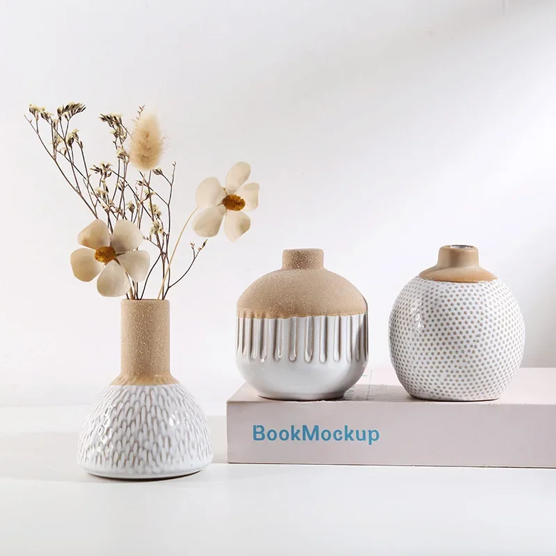 Ceramic Vase Creative Mini Flower Device Aromatherapy Bottle Arts and Crafts Display TV Cabinet Wine Cabinet Decoration