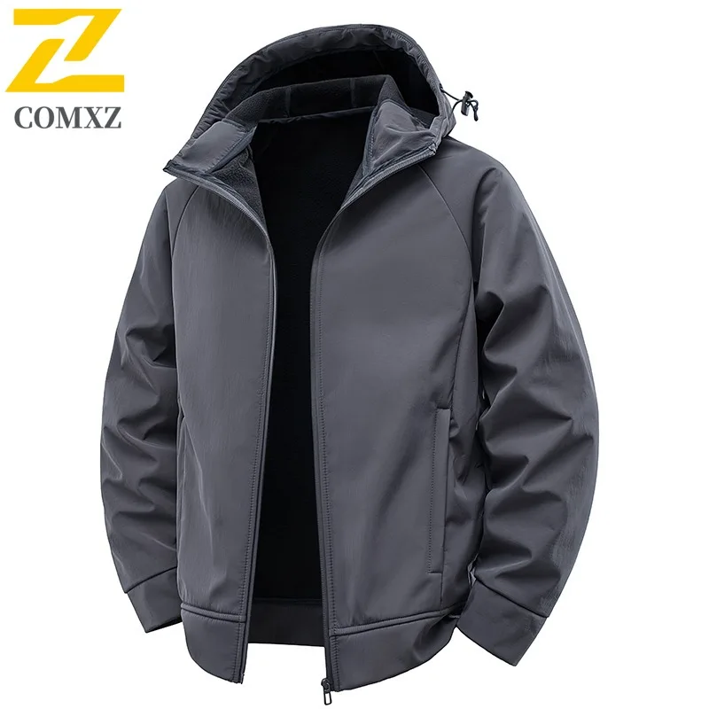 

COMXZ 2025 Outdoor Windbreaker Jacket Autumn Winter Men Sports Casual Windproof Trench Coat