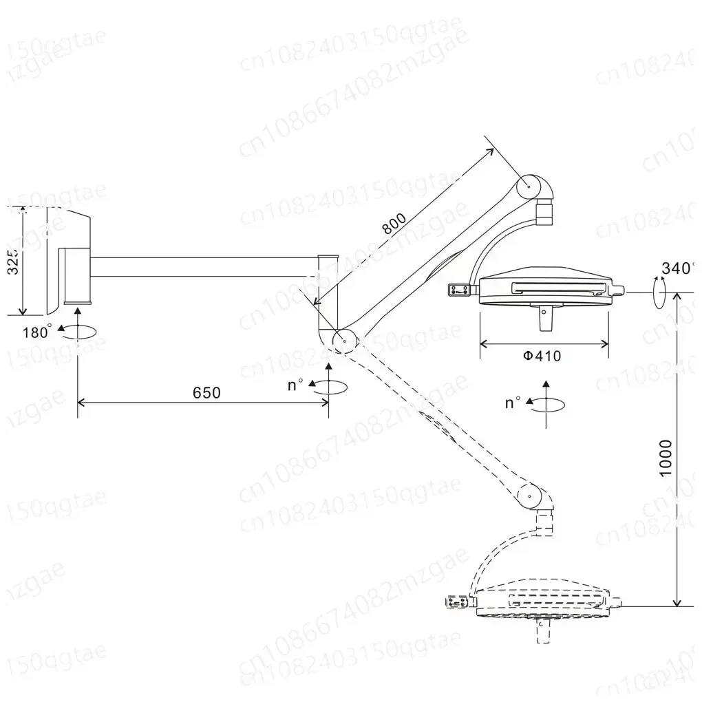 Medical Theatre Room Double Dome Shadowless LED Portable Wall Mounted Surgical Operating Light