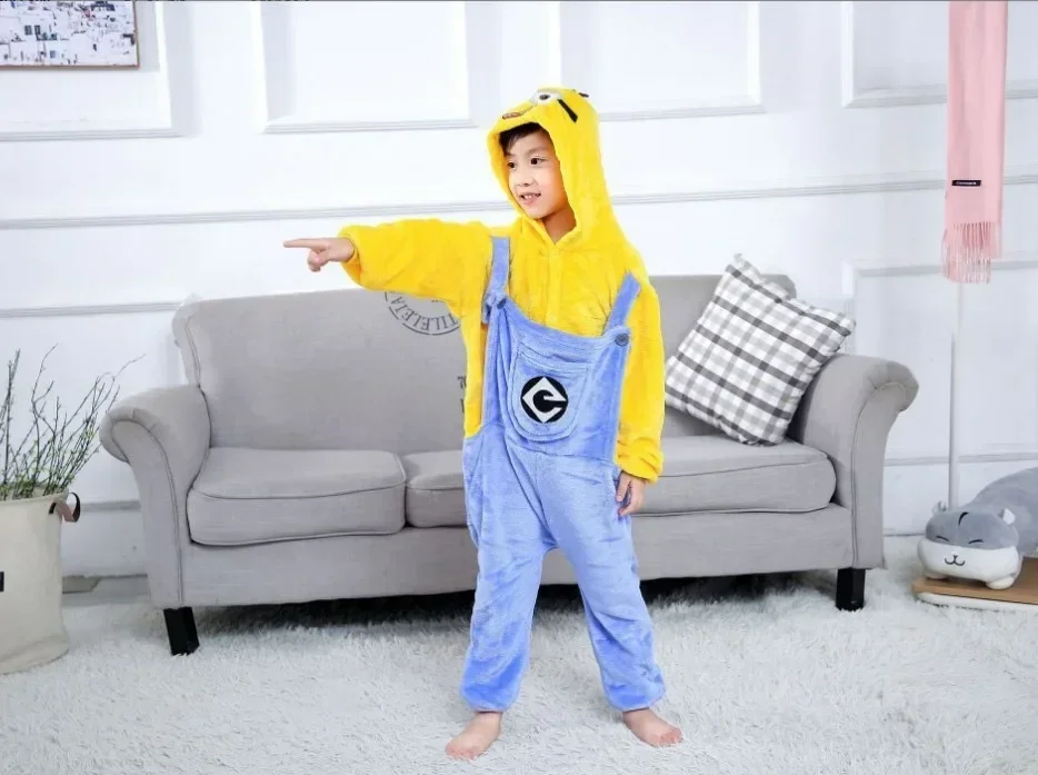 

Костюм для косплея на Хэллоуин в стиле аниме Minions pour enfants, Kigurumi Onesie, hiver, glouton, Kawaii, пижама