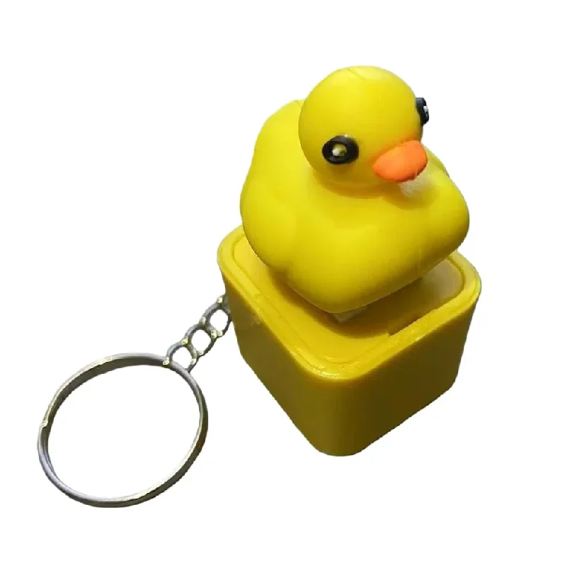 Duck Quacking Stress Relief Fidget Toy Keychain With Light Up Feature For Anxiety And Relaxation Portable Design