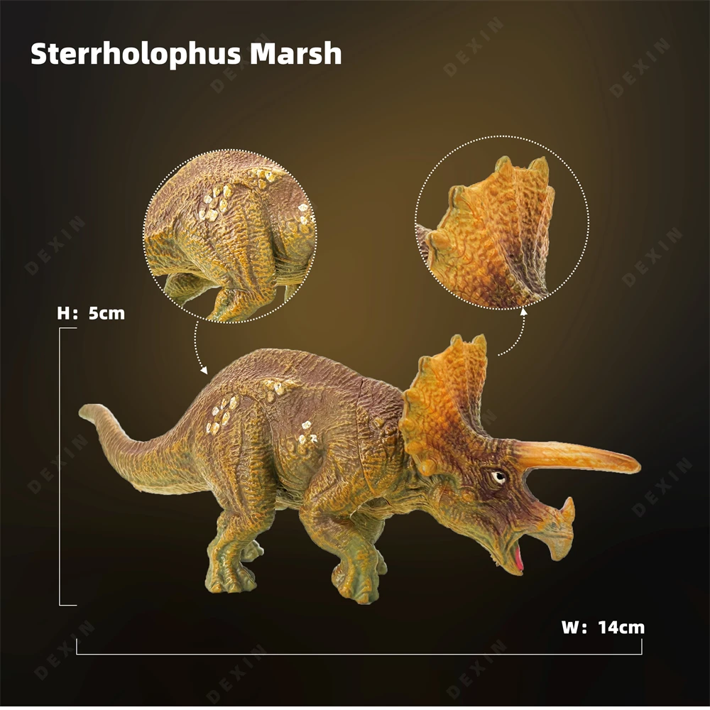 New Jurassic Sterrholophus Marsh (Triceratops) Static Model Animal Decoration Collect Halloween Christmas Birthday Gift KidsToy