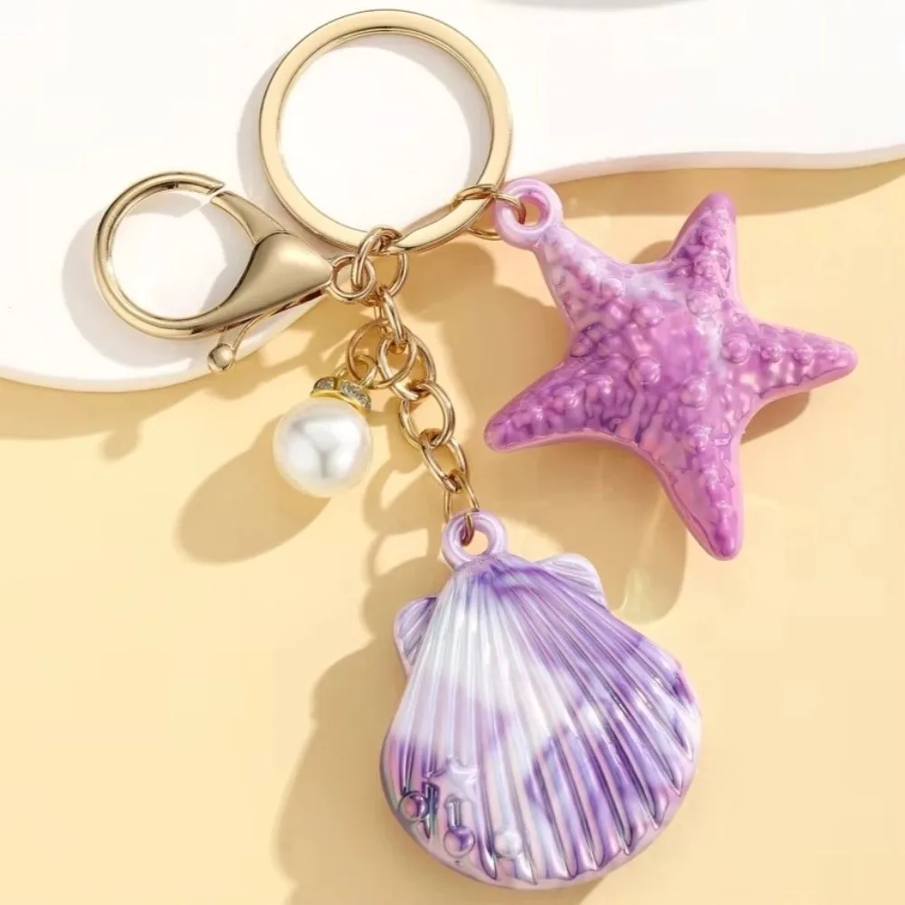 Charmantes Buntes Muschel-Schlüsselanhänger Harz Meerestier Muschel-Schlüsselring Muschel Meerjungfrau Muschel-Anhänger DIY Schmuck Geschenke – Detail 7