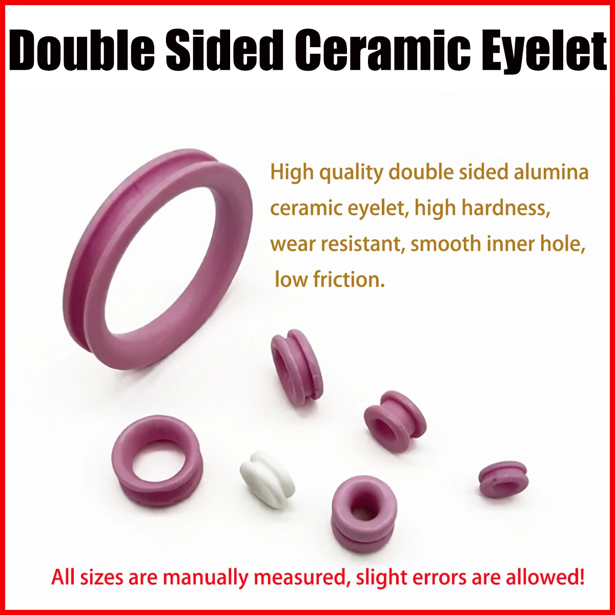 95% Alumina Double-Sided Ceramic Eyelet Wear Resistant Textile Yarn Guide Porcelain Eye for Spinning Winding Machine Parts