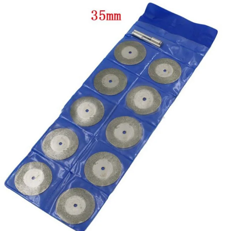 +2 Mandrels Grinding tool 10pcs Accessory Cutting Diamond Disc Rotary Saw Blade Wheel Kit Mini Set High Quality